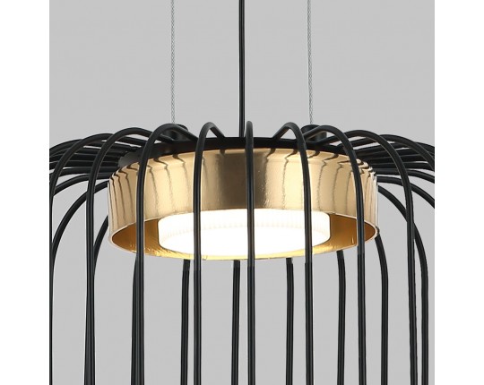 Люстра подвесная, 1*GX53, черный+бронза MD.23106-1-P-BK+BR