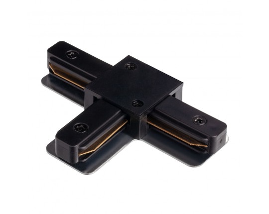 T - соединитель питания для накладного шинопровода трековой системы 1 фазный трек 220В, Черный IL.0010.2142