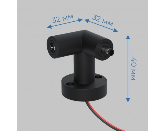 L-соединитель (R) настенно-потолочный монтаж 24В с проводом осветительной системы THIN&SMART Черный IL.0060.4006-W-BK