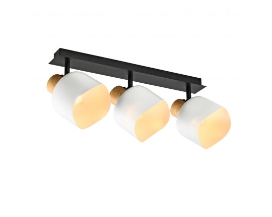 Спот настенный 3*Е27, черный+белый+дерево SP.050-53-87