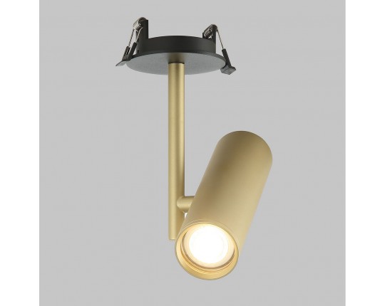 Светильник GU10 1*50W потолочный встраиваемый спот Черный и Матовое Золото IL.0005.4200-1R-BMG