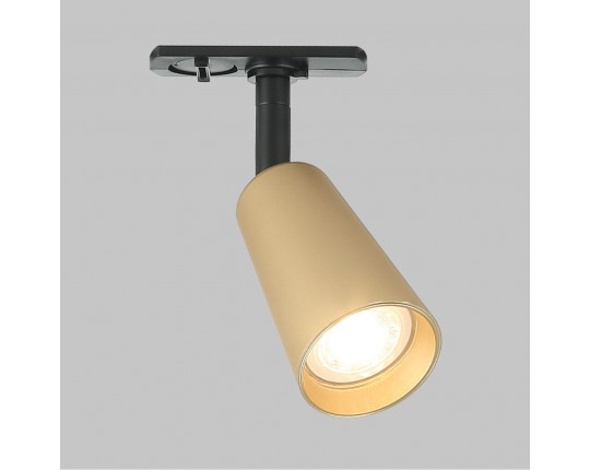 Светильник спот GU10 для трековой системы 1 фазный трек 220В, макс 50Вт, Черный/Матовое золото IL.0010.0015-BMG