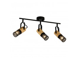 Спот настенно-потолочный E14 3*40W черный+светлое дерево SP.045-63-18