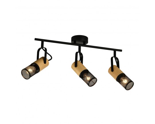 Спот настенно-потолочный E14 3*40W черный+светлое дерево SP.045-63-18
