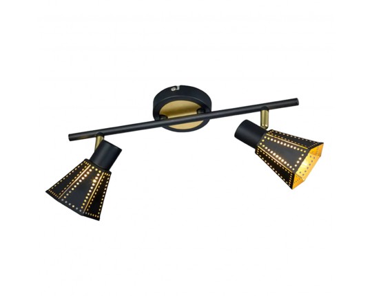 Светильник Спот 2*40Вт E14 BK+GD SP.035-62-01