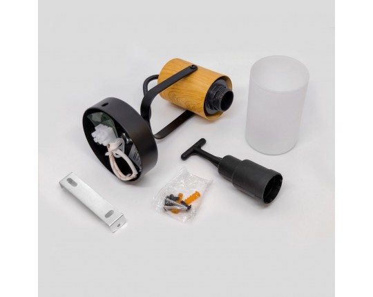 Спот настенно-потолочный E14 1*40W черный+светлое дерево SP.044-11-18