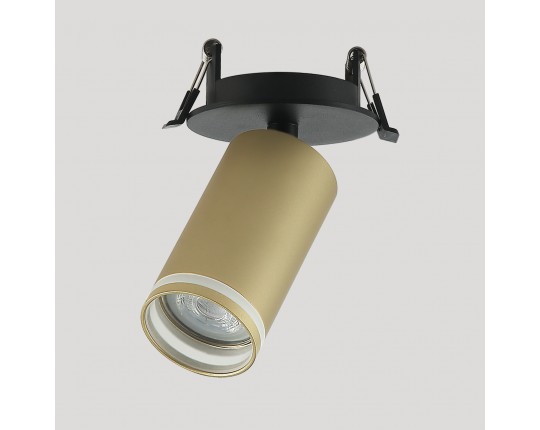Светильник GU10 1*10W потолочный встраиваемый спот Черный и Матовое Золото IL.0005.2001-R-BMG