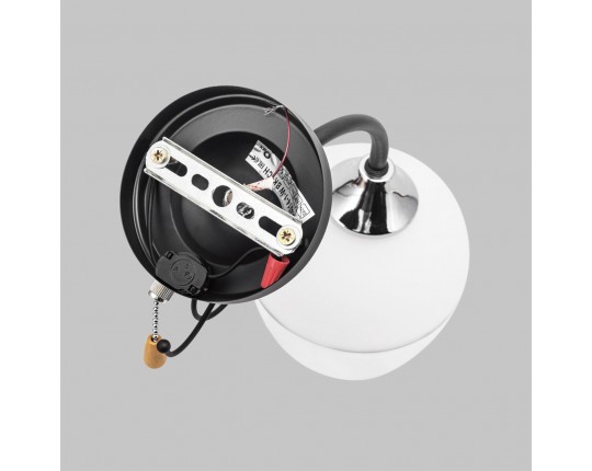 Бра 1*60Вт E27 MD.3314-1-W BK+CH