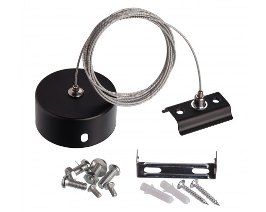 Подвес 2м для накладного шинопровода трековой системы 1 фазный трек 220В, Черный IL.0010.2145