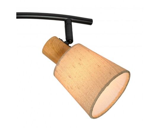 Спот настенный 3*Е14, черный+дерево SP.048-63-86