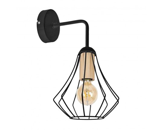 Бра настенное Е27 1*60Вт MD.9051-1-W-BK+WOOD