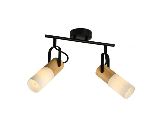 Спот настенно-потолочный E14 2*40W черный+светлое дерево SP.044-62-18