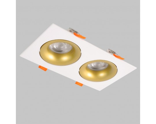 Светильник встраиваемый поворотный GU10 2*50W Белый/Матовое Золото IL.0029.0010-2-WMG