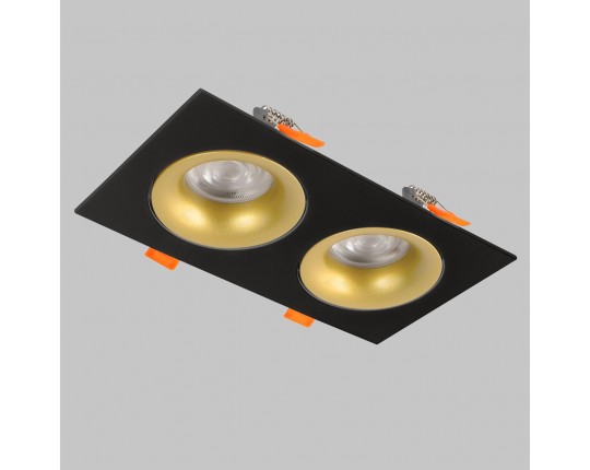 Светильник встраиваемый поворотный GU10 2*50W Черный/Матовое Золото IL.0029.0010-2-BMG