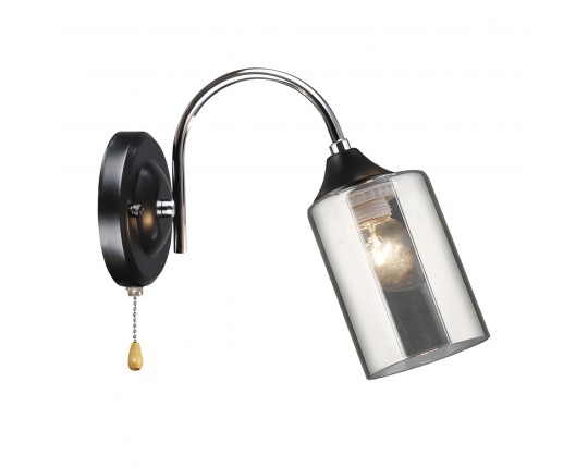 Бра настенное, 1*Е27, черный+хром MD.2195-1-W-BK+CH