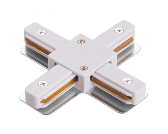 X - соединитель питания для накладного шинопровода трековой системы 1 фазный трек 220В, Белый IL.0010.0043