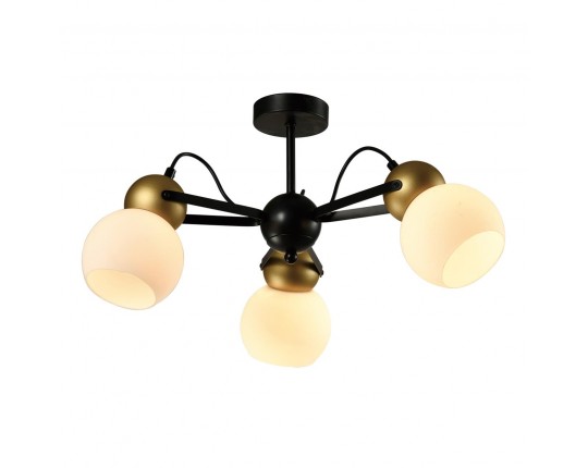 Люстра потолочная Е27 3*60W черный+золото MD.22438-3-S-BK+GD