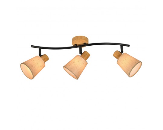 Спот настенный 3*Е14, черный+дерево SP.048-63-86