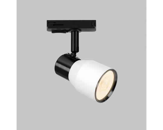 Светильник спот GU10 для трековой системы 1 фазный трек 220В, макс 50Вт, Белый/Черный IL.0010.0019-WBK