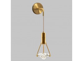 Бра настенное на подвесе, LED 3W, K9 кристалл, 4000К, золотая бронза CR.23460-1-W-GB-LED