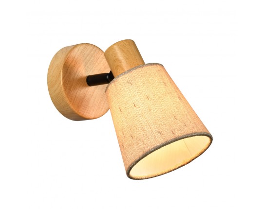 Спот настенный 1*Е14, черный+дерево SP.048-11-86