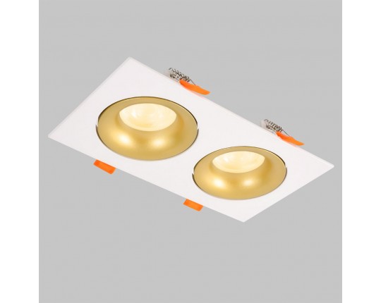 Светильник встраиваемый поворотный GU10 2*50W Белый/Матовое Золото IL.0029.0010-2-WMG