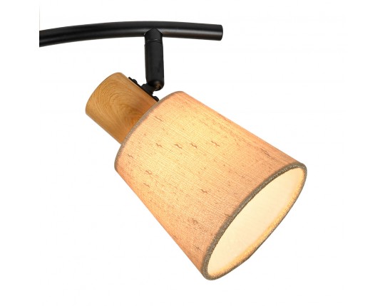 Спот настенный 2*Е14, черный+дерево SP.048-62-86