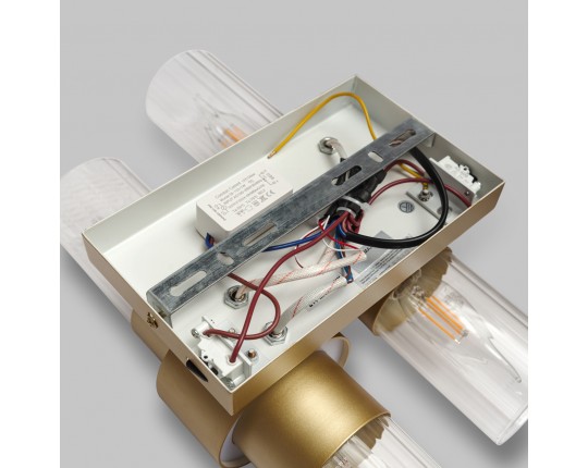 Бра настенное, 4*Е14+LED 5W, 3000К, матовое золото MD.23472-4-W-SGD