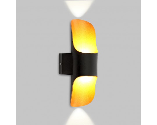 Светильник настенный LED 2*5W 4000K Черный и матовое Золото 220V IP54 IL.0014.0008-BMG