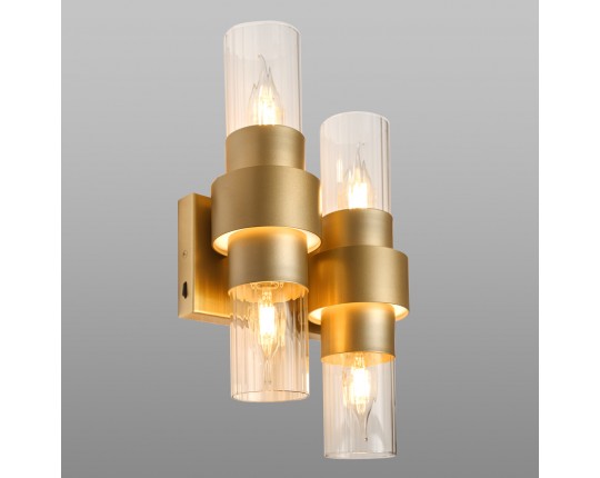 Бра настенное, 4*Е14+LED 5W, 3000К, матовое золото MD.23472-4-W-SGD