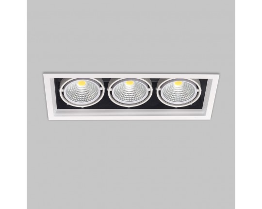 Светильник карданный LED 3*20W встраиваемый, WH IL.0006.2315