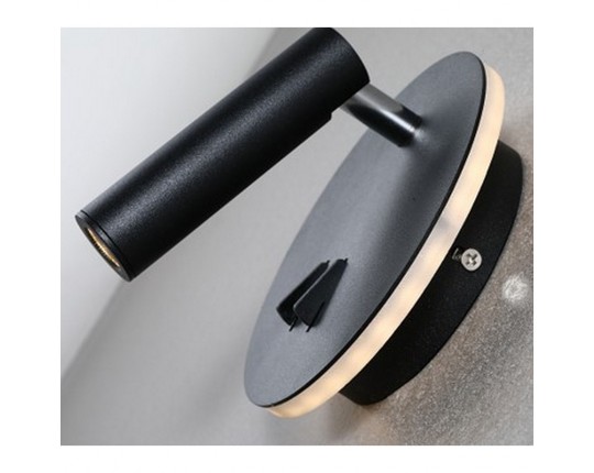 Светильник светодиодный круглый с подсветкой 3W + 9W настенный 220V, 3000K, Черный IL.0005.2101-R BK