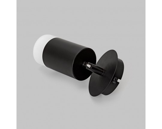 Светильник GU10 1*10W настенный спот Черный. Плафон акрил Белый матовый IL.0005.1501 BK