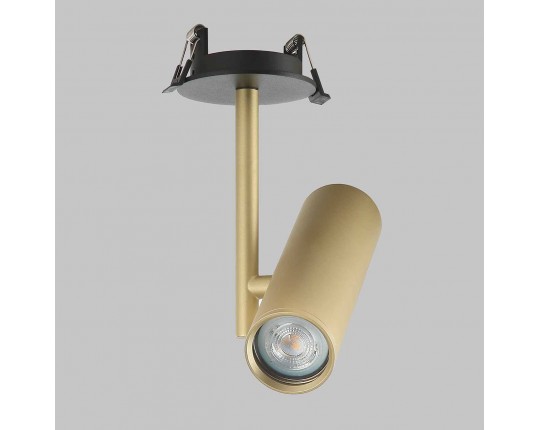 Светильник GU10 1*50W потолочный встраиваемый спот Черный и Матовое Золото IL.0005.4200-1R-BMG