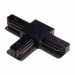 T - соединитель питания для накладного шинопровода трековой системы 1 фазный трек 220В, Черный IL.0010.2142