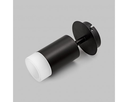 Светильник GU10 1*10W настенный спот Черный. Плафон акрил Белый матовый IL.0005.1501 BK