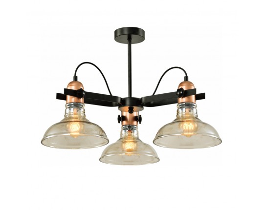 Люстра потолочная Е27 3*60W черный+бронза MD.20552-3-S-BK+AB