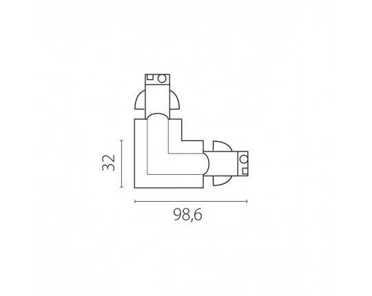 Соединение угловое перекидное с подводом питания к треку 5040xx-(F)/(R) Quattro Lightstar 504127-FRPS