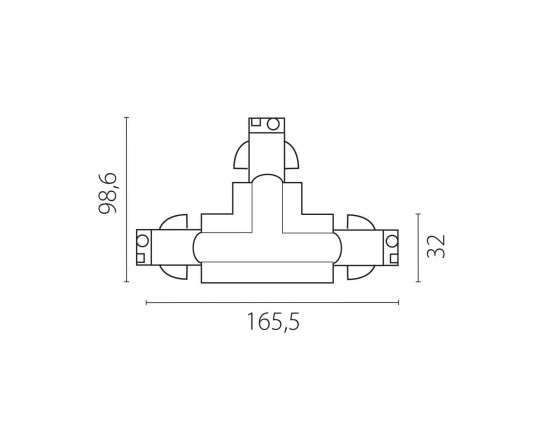 Соединение левое тройное перекидное с подводом питания к треку 5040xx-(F)/(R) Quattro Lightstar 504137-FRPSL