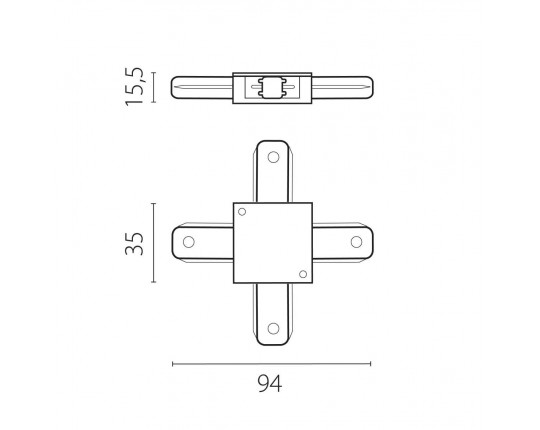 Соединитель X-образный однофазный к 50202X-P, 50203X-P 502126 Lightstar Barra 502146-P
