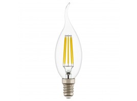 Лампа светодиодная филаментная Lightstar LED Filament Е14 6W 4000K свеча на ветру прозрачная 933604