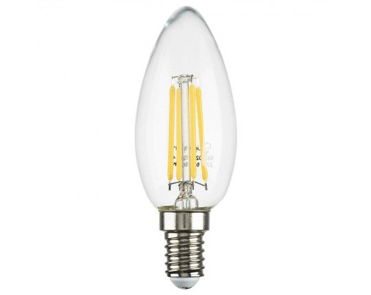 Лампа светодиодная филаментная Lightstar LED Filament E14 6W 3000K свеча прозрачная 933502