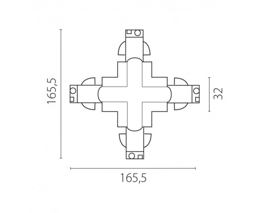 Соединение крестовое с подводом питания к треку 5040xx-(F)/(R) Quattro Lightstar 504146-FR