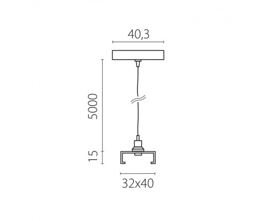 Подвес скрытый тип D треку 5040xx-(F)/(R) 5 м Lightstar Quattro 504196-FR2