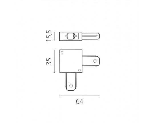 Угловое соединение для трека к 50202X-P, 50203X-P Lightstar Barra 502126-P