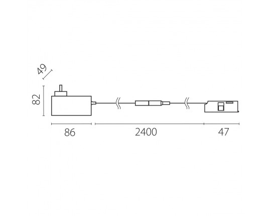 Блок питания 24V в розетку с подводом питания (506005+506197) к трекам Lightstar Linea 48W LP48W506197 Блок питания 24V в розетку с подводом питания (506005+506197) к трекам Lightstar Linea 48W LP48W506197