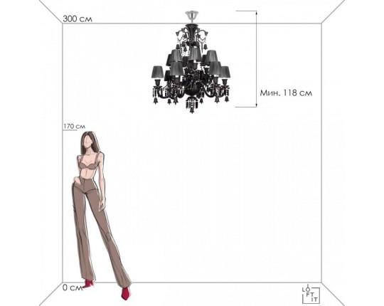 Подвесная люстра Loft IT Zenith 10210/12 Black