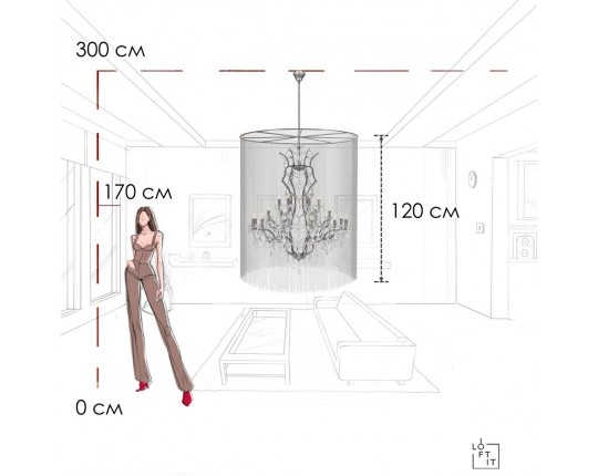 Подвесная люстра LOFT IT Vaille Crystal 10450/1200