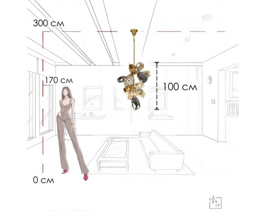 Подвесная люстра LOFT IT Britannica 10401/600M