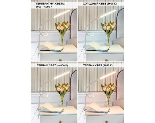 Настольная светодиодная лампа на струбцине Lucia Fleksa PRO L575 4606400056058
